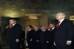 LİDERLER ANITKABİR'DE BULUŞTU