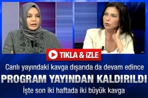 KADIN GAZETECİLERİN KAVGASI PROGRAMI BİTİRDİ
