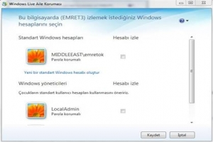 WİNDOWS'UN YENİ AİLE KORUMASI