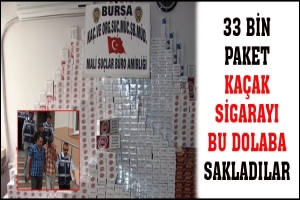 33 BİN PAKET KA&Ccedil;AK SİGARAYI BU DOLABA SAKLADILAR