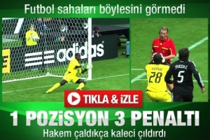 Futbol sahaları b&ouml;ylesini g&ouml;rmedi... Bir pozisyonda &uuml;&ccedil; penaltı