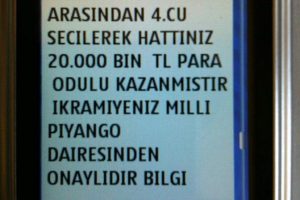 &Ouml;d&uuml;l kazandınız mesajlarına itibar etmeyin
