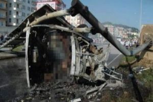 10 kişinin &ouml;ld&uuml;ğ&uuml; kazadan hemen sonra &ccedil;ekilen g&ouml;r&uuml;nt&uuml;ler