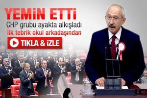 Yemin eden Kılı&ccedil;daroğlu'nu ilk kim tebrik etti