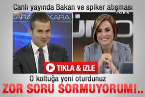 Canlı yayında bakan spiker atışması