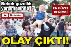 Bebek g&uuml;zellik yarışmasında olay