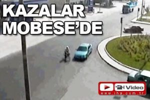 Saniye saniye kaza anları Mobese kamerasında