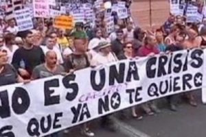 İspanyol protestocular &ouml;fkelerini Br&uuml;ksel'e taşıyor