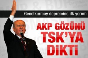 Bah&ccedil;eli'den TSK'daki depreme ilk tepki