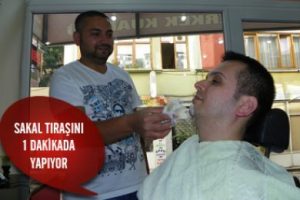 Bursalı jet berberden d&uuml;nya rekoru...1 dakikada sakal traşı- &Ouml;ZEL HABER