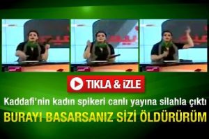 Kaddafi'nin spikeri canlı yayına silahla &ccedil;ıktı