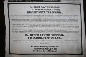 Eski Dsp'li Vekilden Başbakana gazete ilanıyla teşekk&uuml;r