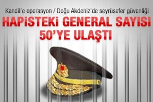 Cezaevindeki general sayısı 50'ye ulaştı