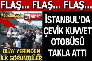 Flaş flaş flaş... &Ccedil;evik kuvvet otob&uuml;s&uuml; takla attı..Perde arkasında ter&ouml;r m&uuml; var