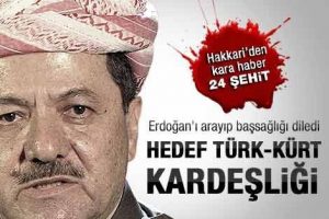 Barzani'den Erdoğan'a 24 şehit i&ccedil;in başsağılığı