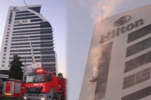 L&uuml;ks otel inşaatında yangın