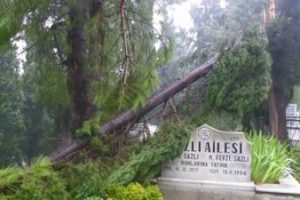 Lodos Bursa'da mezarlıkları da vurdu - &Ouml;ZEL HABER
