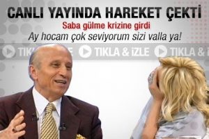 Canlı yayında hareket &ccedil;ekti, Saba T&uuml;mer kahkahaya boğuldu