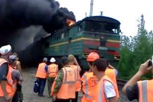 İşte alev sa&ccedil;an "Cehennem treni"