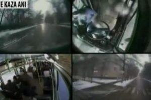 İşte kaza yapan otob&uuml;ste yaşanan o anlar