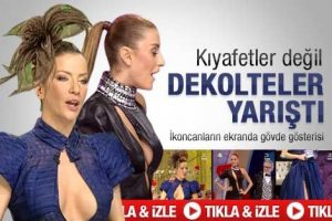 Kıyafetler değil dekolteler yarıştı