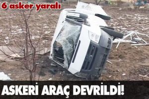 Askeri ara&ccedil; devrildi