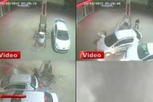Otomobil benzinliğe b&ouml;yle daldı!