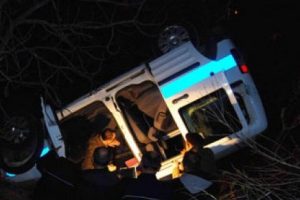 Ordu'da polis otosu devrildi: 1 &ouml;l&uuml;