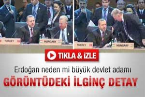 Tayyip Erdoğan'ı g&ouml;r&uuml;nce ayağa kalkan Cumhurbaşkanı