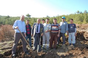 Harmancık badem fidanları ile donatılıyor