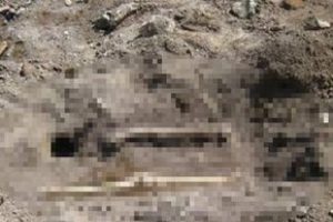 Eski askeri alanda insan iskeletleri