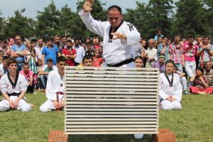 20 mermeri tek vuruşta ikiye ayırdı