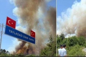 T&uuml;rkiye-Suriye sınırında yangın