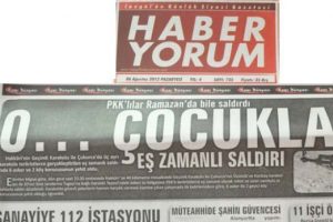 Bursa'da yerel gazeteden ter&ouml;re k&uuml;f&uuml;rl&uuml; manşet