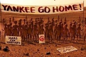 Mars'ta ABD protestosu!