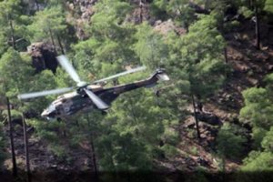 D&uuml;şen helikopterden ilk g&ouml;r&uuml;nt&uuml;ler