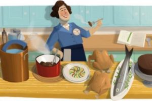 Google'dan Julia Child logosu