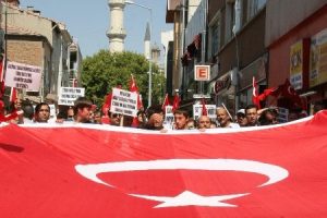 Edirne'de ter&ouml;re lanet mitingi