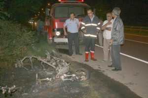 Motosiklet alev alev yandı