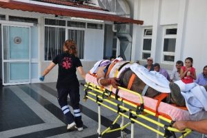 Bira y&uuml;kl&uuml; kamyon kaza yaptı, s&uuml;r&uuml;c&uuml;n&uuml;n kulağı koptu