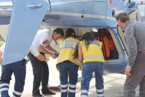 Şehit annesine ambulans helikopter