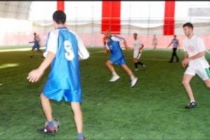 Cezaevinde halısaha keyfi