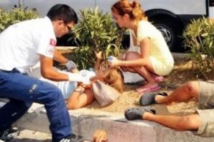 Bodrum'daki kazada yol savaş alanına d&ouml;nd&uuml;