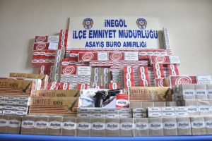 İnegöl polisi 24 bin paket kaçak sigara ele geçirdi