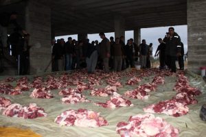 Y&uuml;ksekova'da kurbanı toplu kestiler