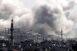 Savaş u&ccedil;akları ilk kez Şam'ı vurdu