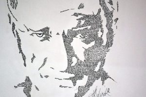 Harflerden Atat&uuml;rk'&uuml;n portresini yaptı