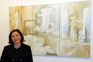 Ressam İna&ccedil; SANKO Sanat Galerisi'nde sergi a&ccedil;tı