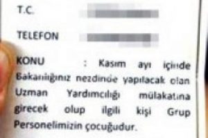 AK Partili m&uuml;d&uuml;r Halil Ergen Bakan'dan torpil istedi