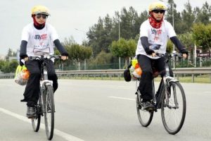 Baba-oğul 12 g&uuml;nde 620 kilometre pedal &ccedil;evirdi